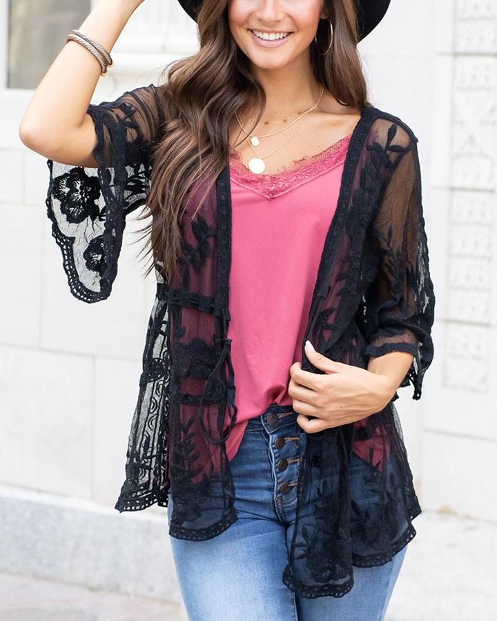 Lace Kimono Jacket Lola Drake Clothing Co